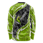 Sydney Thunder Long Sleeve Shirt Flaming Lightning Storm Geometric Sports Mascot Art