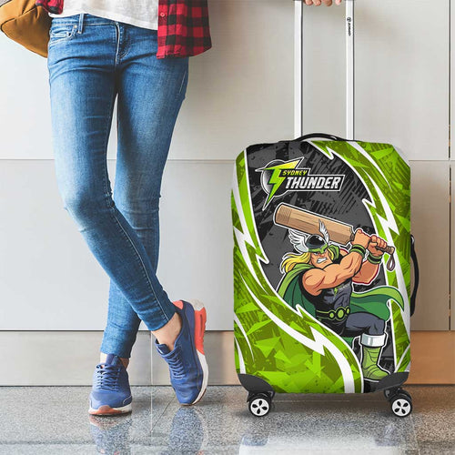 Sydney Thunder Luggage Cover Flaming Lightning Storm Geometric Sports Mascot Art
