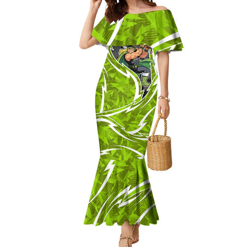 Sydney Thunder Mermaid Dress Flaming Lightning Storm Geometric Sports Mascot Art