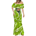 Sydney Thunder Mermaid Dress Flaming Lightning Storm Geometric Sports Mascot Art