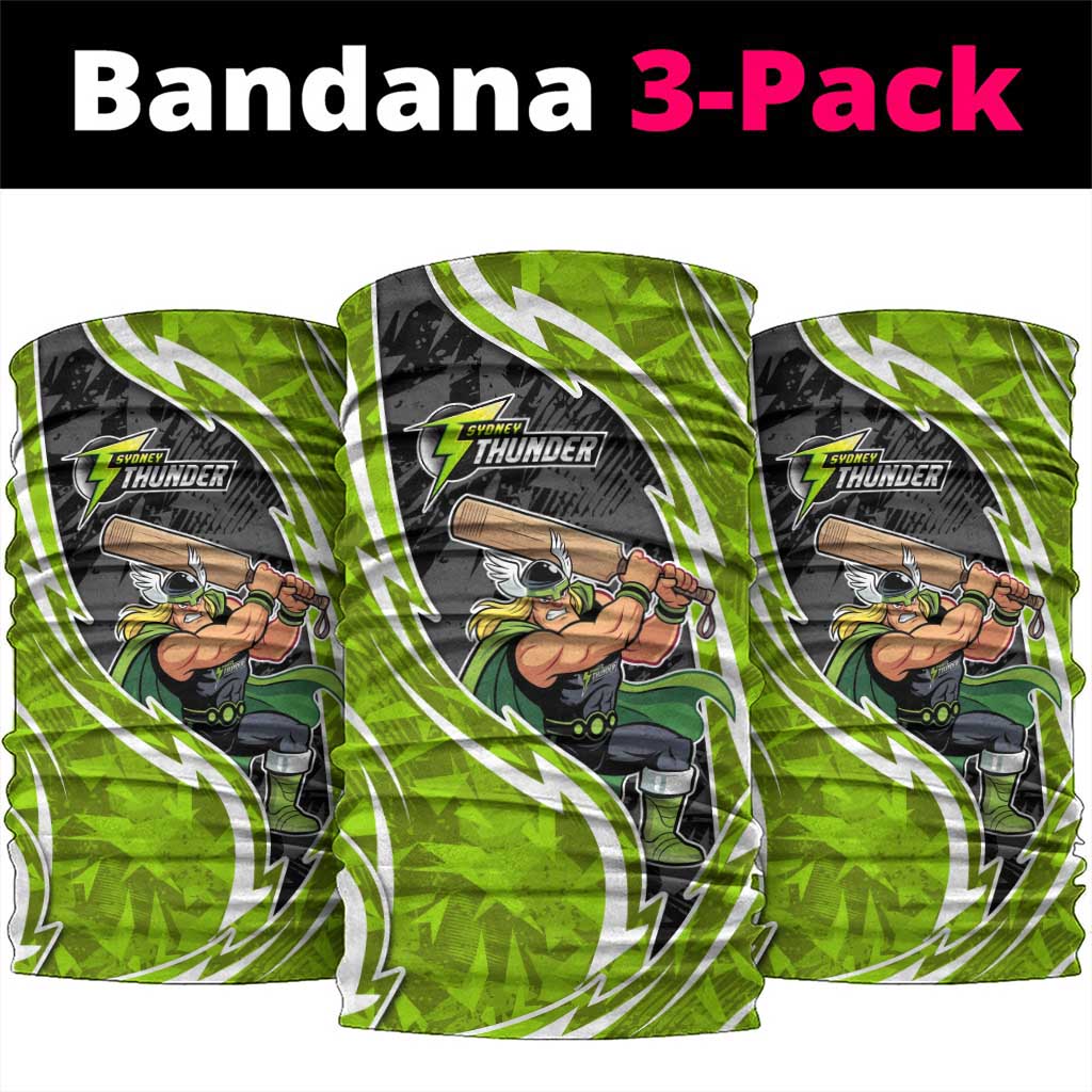 Sydney Thunder Neck Gaiter Flaming Lightning Storm Geometric Sports Mascot Art