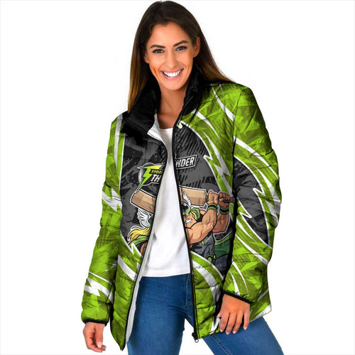 Sydney Thunder Padded Jacket Flaming Lightning Storm Geometric Sports Mascot Art