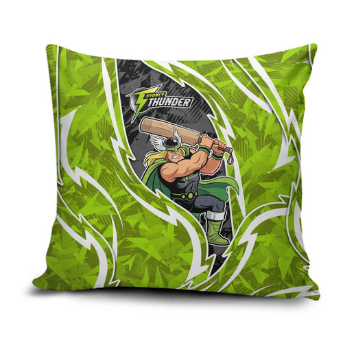 Sydney Thunder Pillow Cover Flaming Lightning Storm Geometric Sports Mascot Art