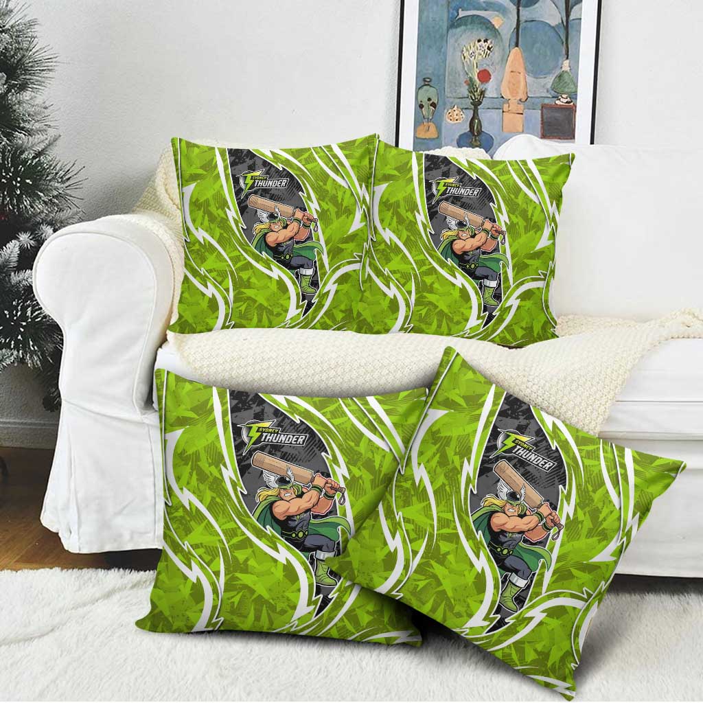 Sydney Thunder Pillow Cover Flaming Lightning Storm Geometric Sports Mascot Art