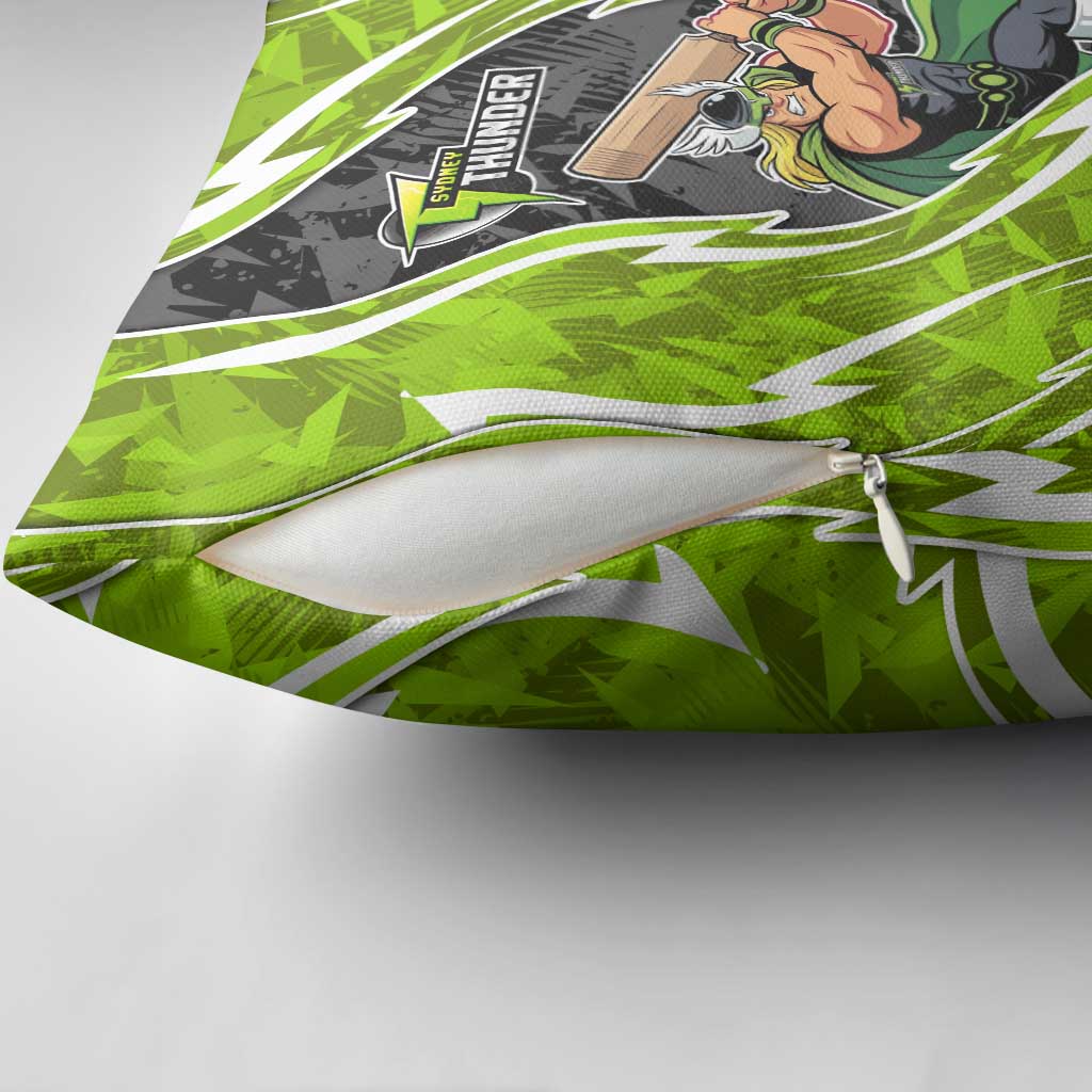 Sydney Thunder Pillow Cover Flaming Lightning Storm Geometric Sports Mascot Art