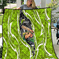Sydney Thunder Quilt Flaming Lightning Storm Geometric Sports Mascot Art