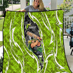 Sydney Thunder Quilt Flaming Lightning Storm Geometric Sports Mascot Art