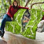 Sydney Thunder Quilt Flaming Lightning Storm Geometric Sports Mascot Art