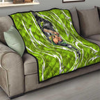 Sydney Thunder Quilt Flaming Lightning Storm Geometric Sports Mascot Art