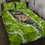 Sydney Thunder Quilt Bed Set Flaming Lightning Storm Geometric Sports Mascot Art