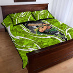 Sydney Thunder Quilt Bed Set Flaming Lightning Storm Geometric Sports Mascot Art