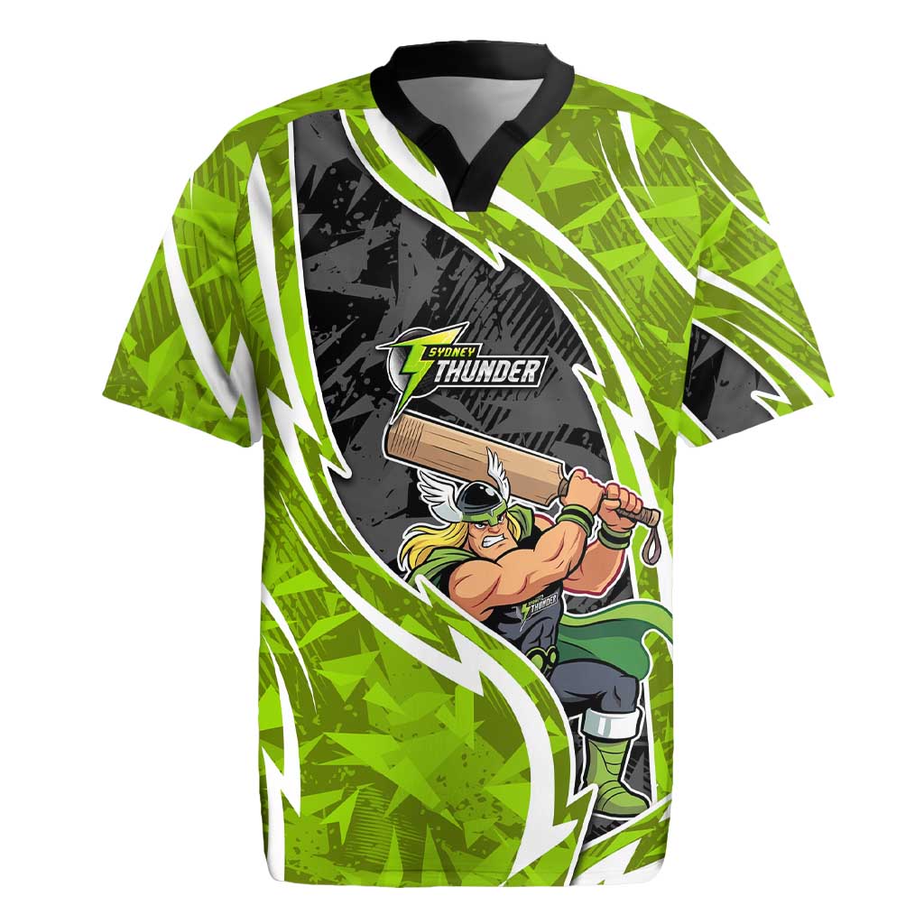 Sydney Thunder Rugby Jersey Flaming Lightning Storm Geometric Sports Mascot Art