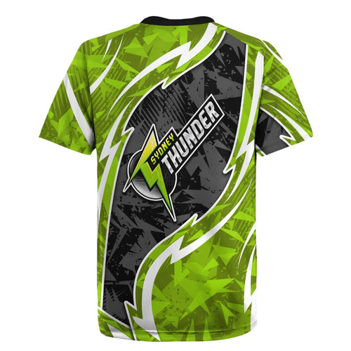 Sydney Thunder Rugby Jersey Flaming Lightning Storm Geometric Sports Mascot Art