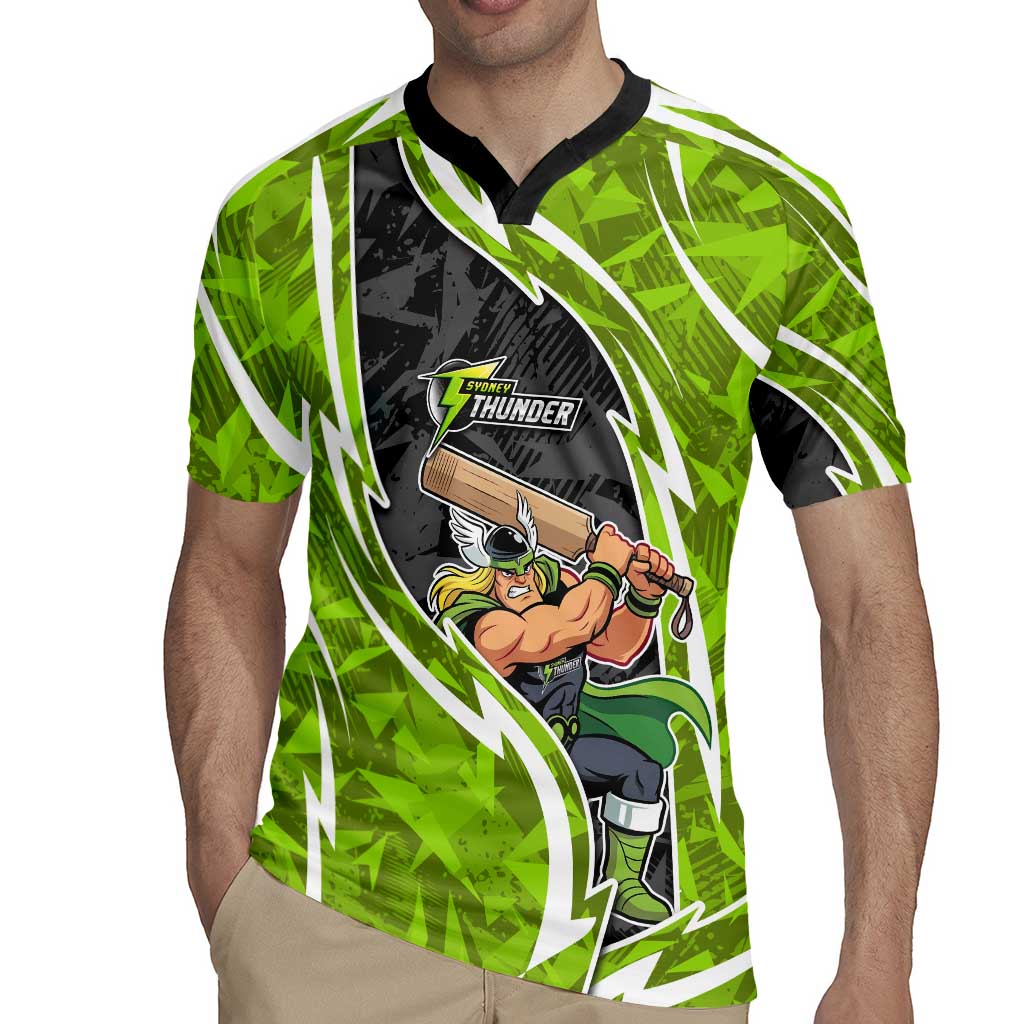 Sydney Thunder Rugby Jersey Flaming Lightning Storm Geometric Sports Mascot Art