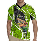 Sydney Thunder Rugby Jersey Flaming Lightning Storm Geometric Sports Mascot Art