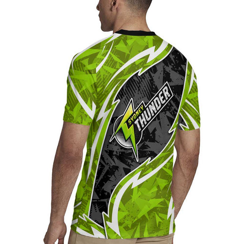 Sydney Thunder Rugby Jersey Flaming Lightning Storm Geometric Sports Mascot Art
