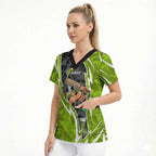 Sydney Thunder Scrub Top Flaming Lightning Storm Geometric Sports Mascot Art