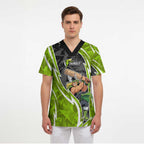 Sydney Thunder Scrub Top Flaming Lightning Storm Geometric Sports Mascot Art