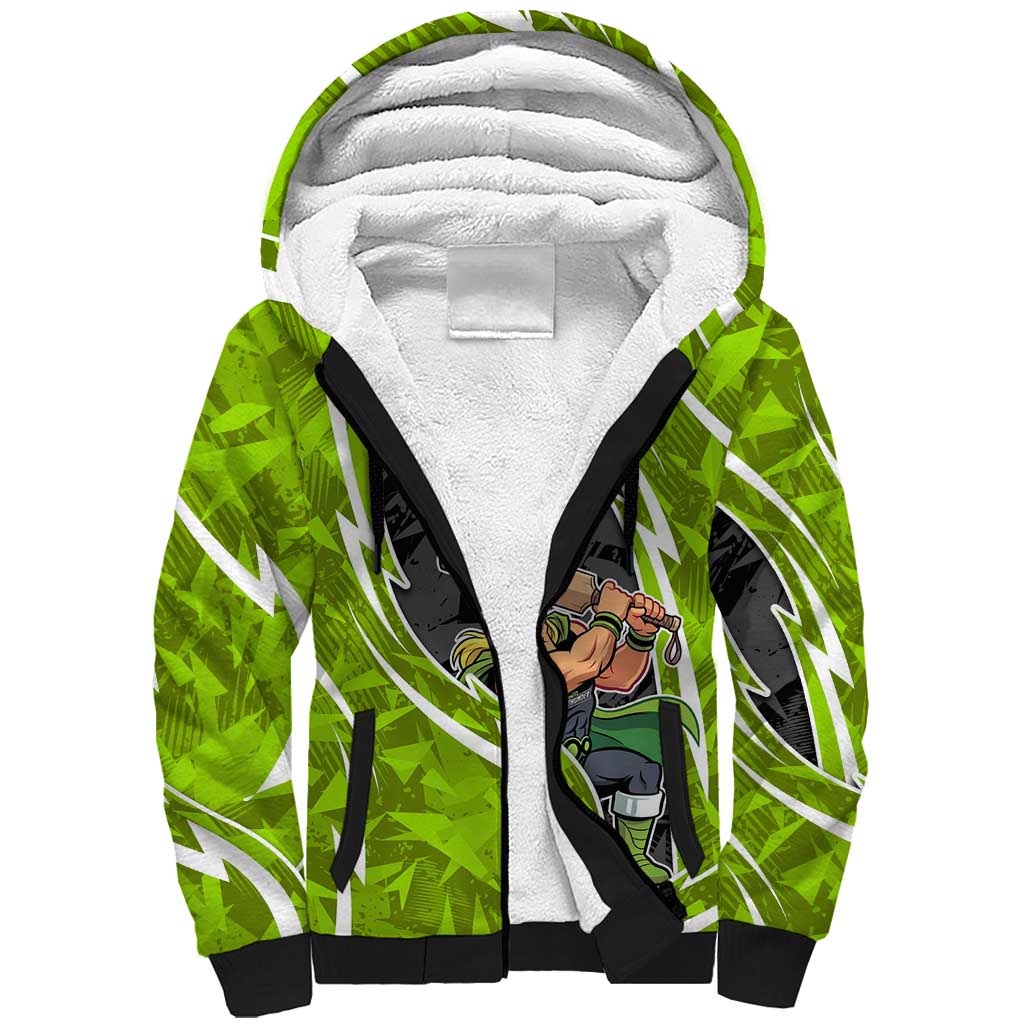 Sydney Thunder Sherpa Hoodie Flaming Lightning Storm Geometric Sports Mascot Art