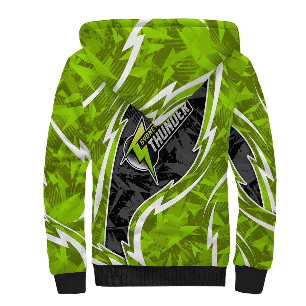 Sydney Thunder Sherpa Hoodie Flaming Lightning Storm Geometric Sports Mascot Art