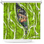 Sydney Thunder Shower Curtain Flaming Lightning Storm Geometric Sports Mascot Art