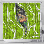 Sydney Thunder Shower Curtain Flaming Lightning Storm Geometric Sports Mascot Art