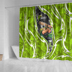 Sydney Thunder Shower Curtain Flaming Lightning Storm Geometric Sports Mascot Art