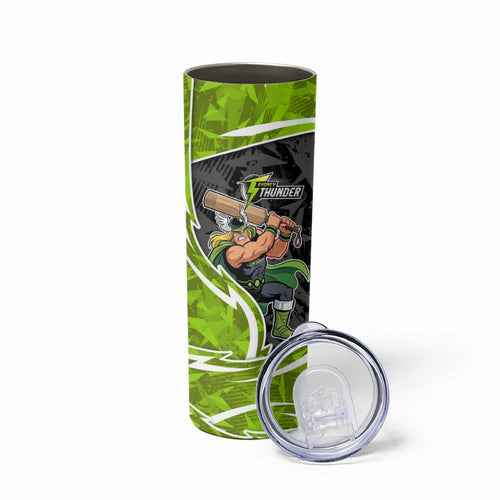 Sydney Thunder Skinny Tumbler Flaming Lightning Storm Geometric Sports Mascot Art