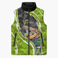 Sydney Thunder Sleeveless Puffer Jacket Flaming Lightning Storm Geometric Sports Mascot Art
