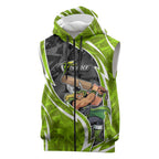 Sydney Thunder Sleeveless Zip Hoodie Flaming Lightning Storm Geometric Sports Mascot Art