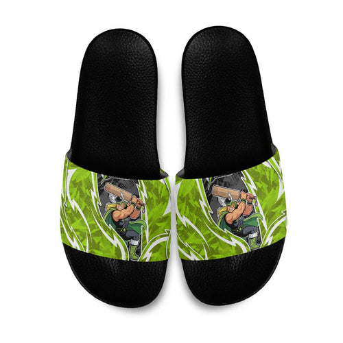 Sydney Thunder Slide Sandals Flaming Lightning Storm Geometric Sports Mascot Art