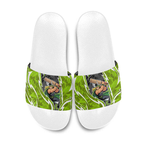 Sydney Thunder Slide Sandals Flaming Lightning Storm Geometric Sports Mascot Art