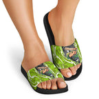 Sydney Thunder Slide Sandals Flaming Lightning Storm Geometric Sports Mascot Art