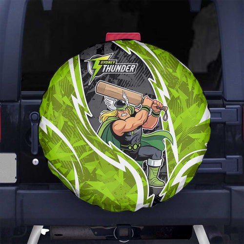 Sydney Thunder Spare Tire Cover Flaming Lightning Storm Geometric Sports Mascot Art