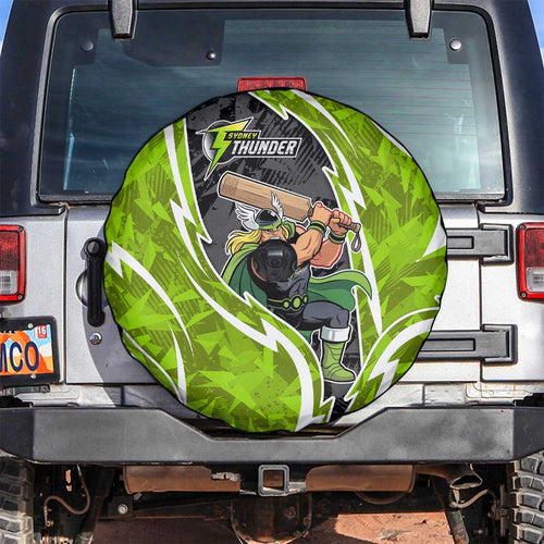 Sydney Thunder Spare Tire Cover Flaming Lightning Storm Geometric Sports Mascot Art