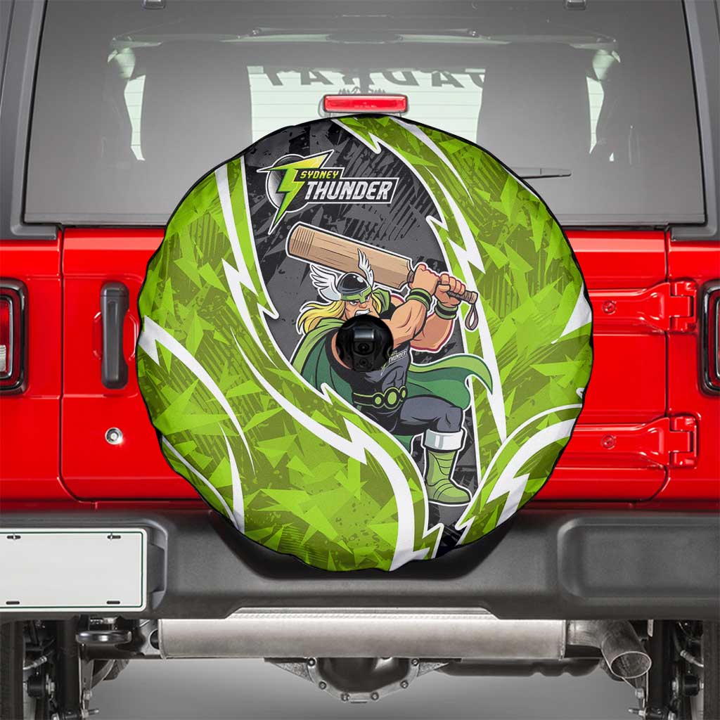 Sydney Thunder Spare Tire Cover Flaming Lightning Storm Geometric Sports Mascot Art
