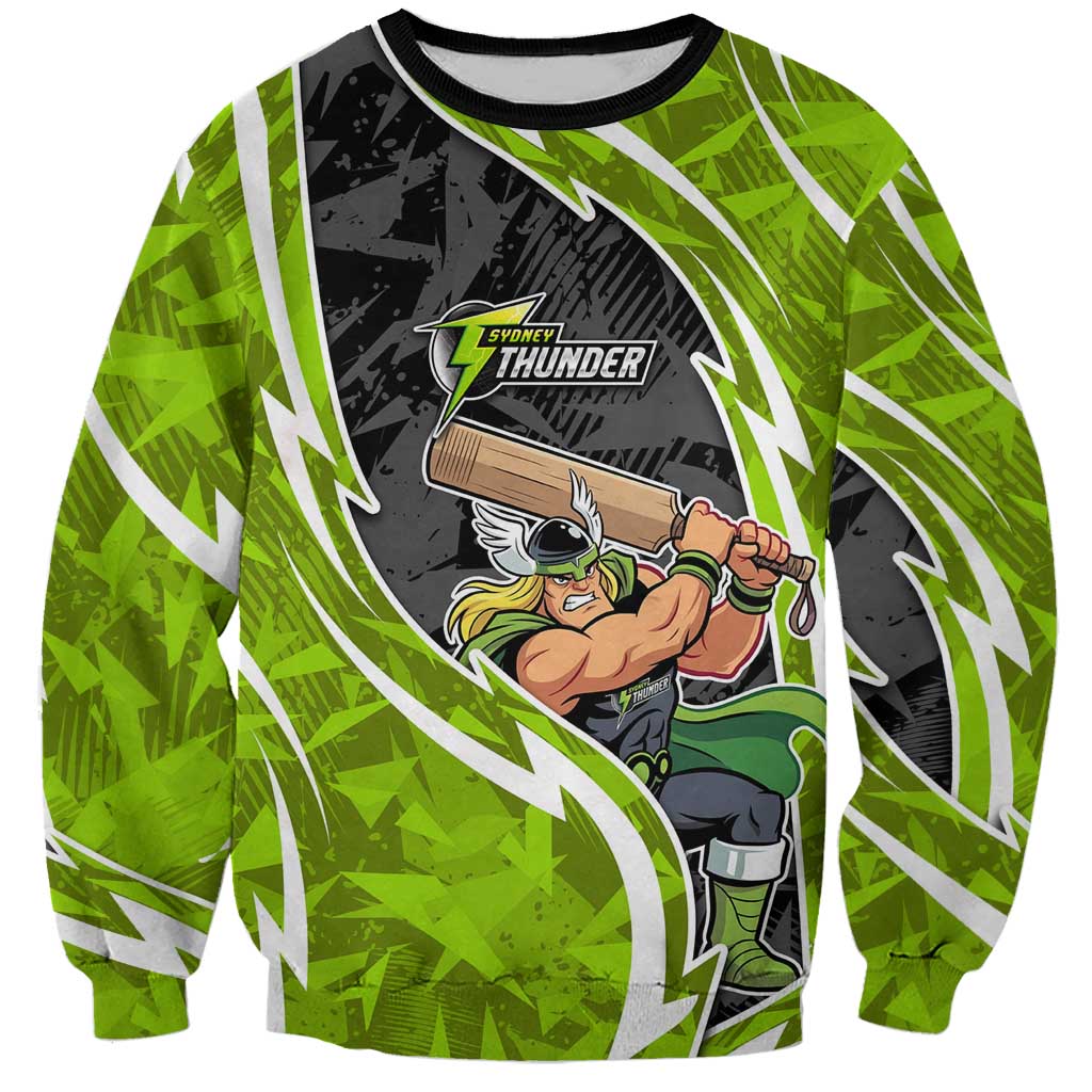 Sydney Thunder Sweatshirt Flaming Lightning Storm Geometric Sports Mascot Art