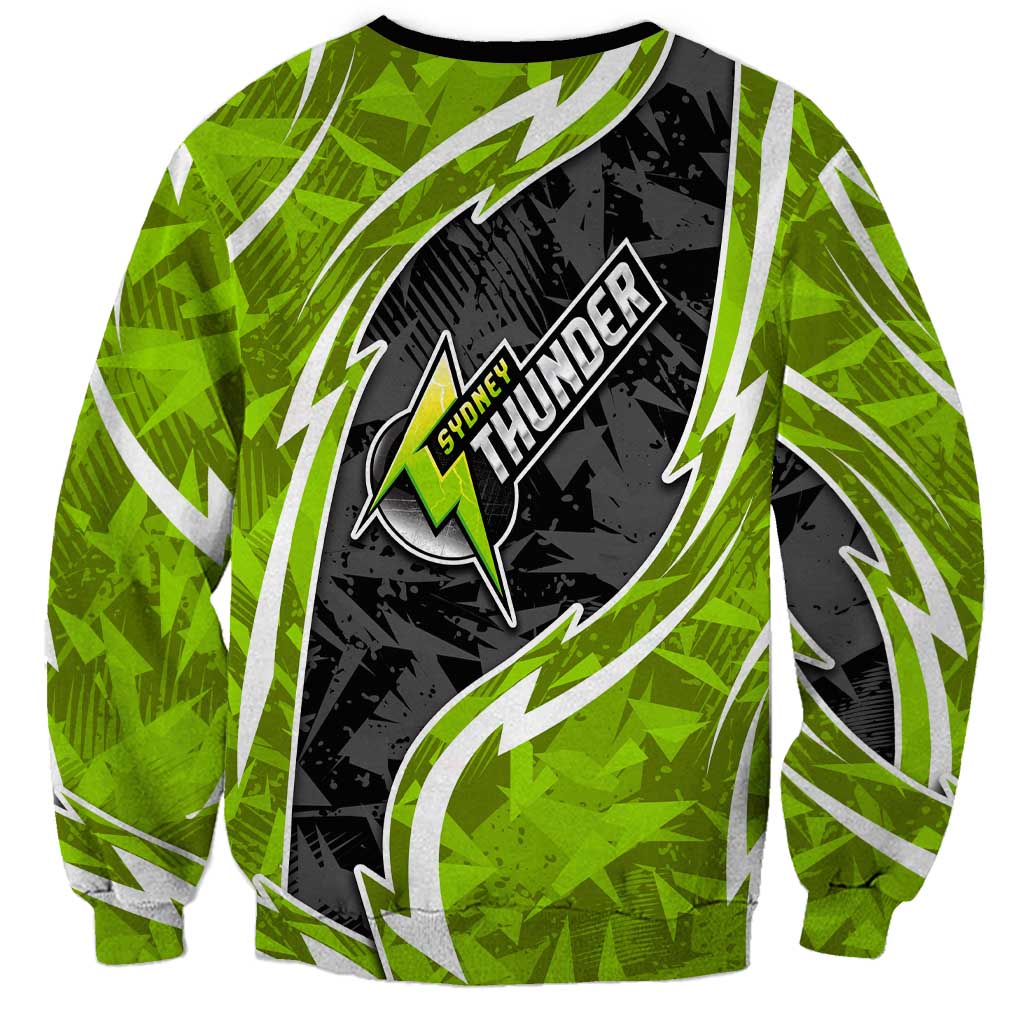 Sydney Thunder Sweatshirt Flaming Lightning Storm Geometric Sports Mascot Art
