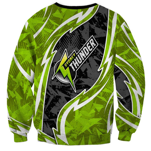 Sydney Thunder Sweatshirt Flaming Lightning Storm Geometric Sports Mascot Art