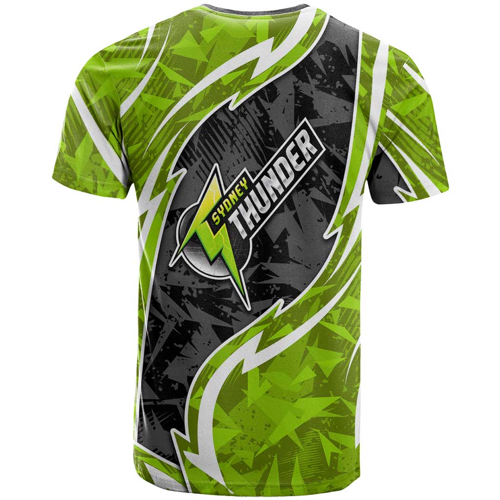 Sydney Thunder T Shirt Flaming Lightning Storm Geometric Sports Mascot Art