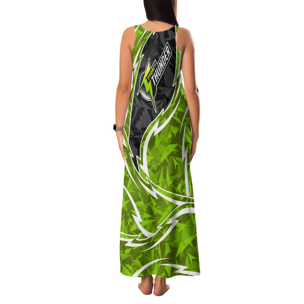Sydney Thunder Tank Maxi Dress Flaming Lightning Storm Geometric Sports Mascot Art