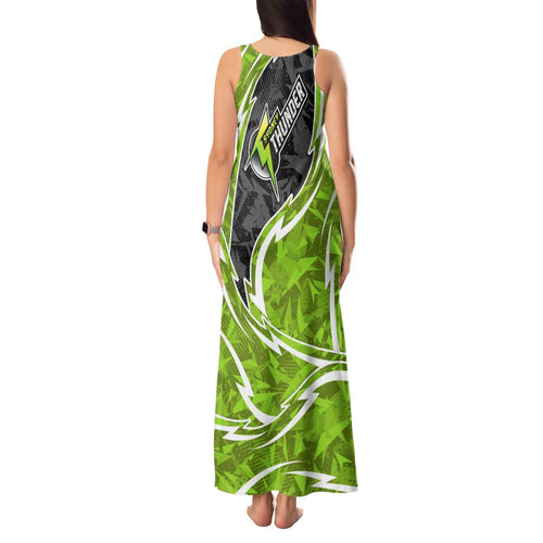 Sydney Thunder Tank Maxi Dress Flaming Lightning Storm Geometric Sports Mascot Art