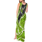 Sydney Thunder Tank Maxi Dress Flaming Lightning Storm Geometric Sports Mascot Art
