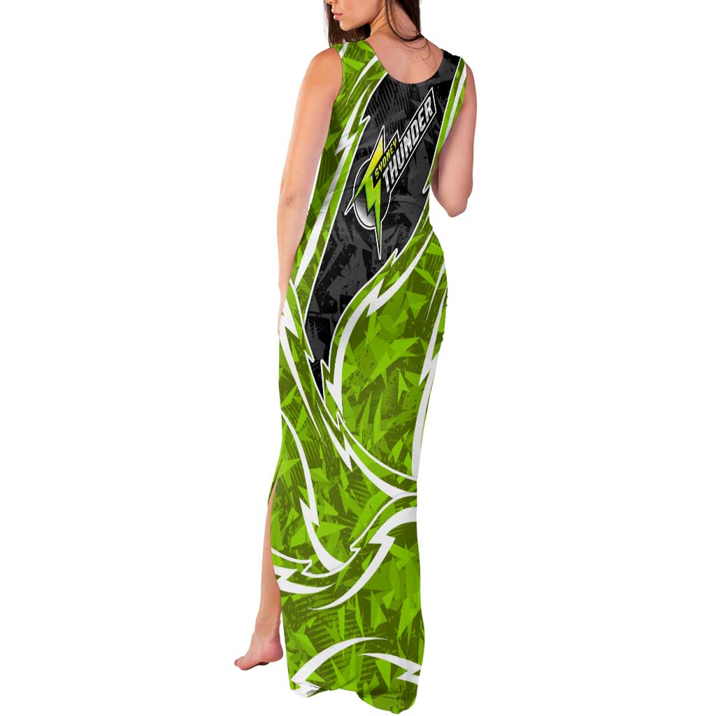 Sydney Thunder Tank Maxi Dress Flaming Lightning Storm Geometric Sports Mascot Art