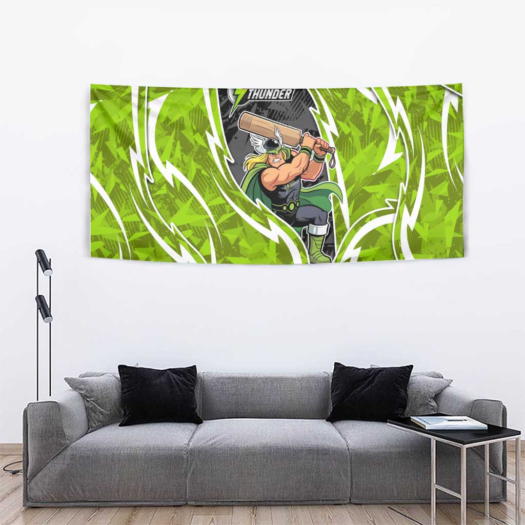 Sydney Thunder Tapestry Flaming Lightning Storm Geometric Sports Mascot Art