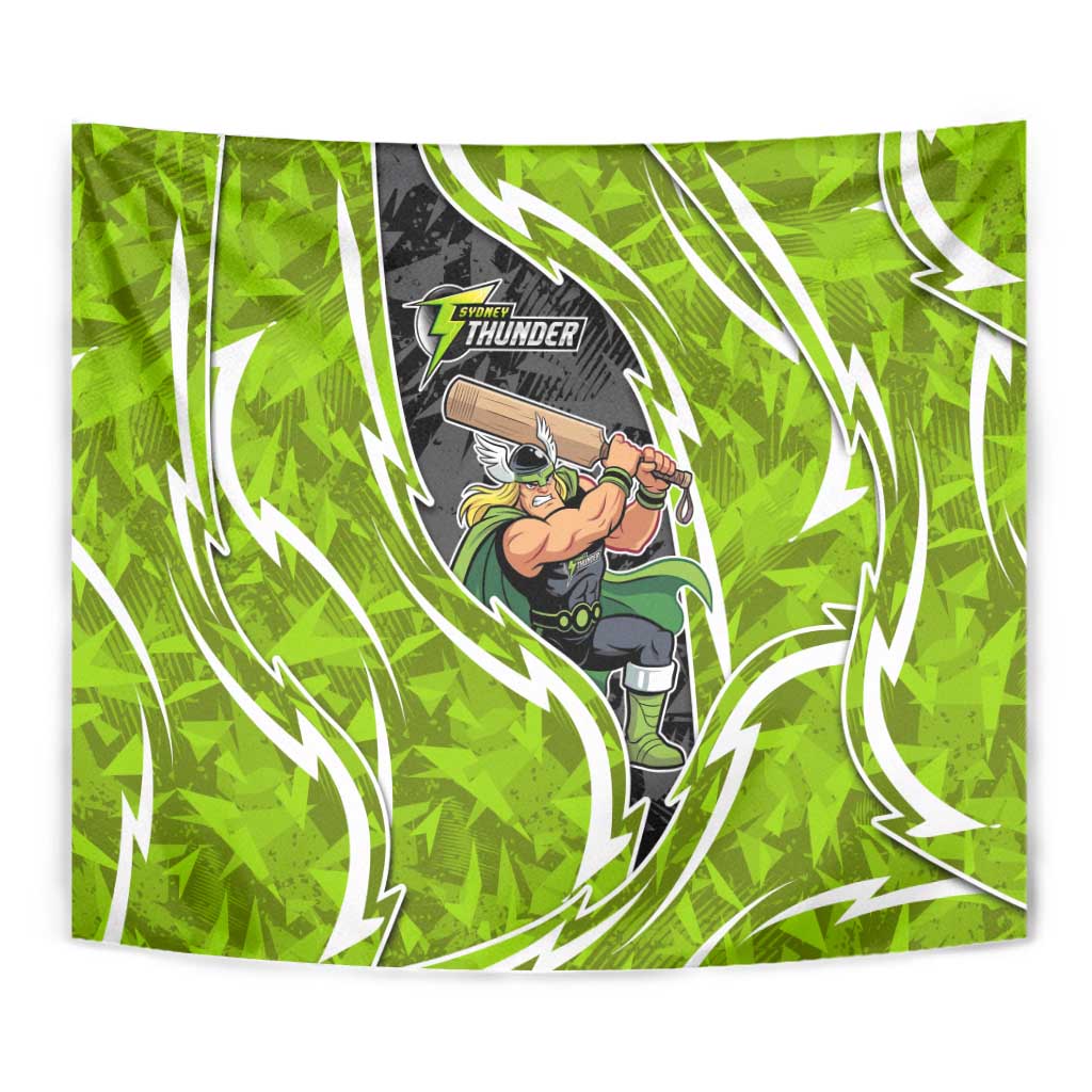 Sydney Thunder Tapestry Flaming Lightning Storm Geometric Sports Mascot Art