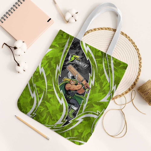 Sydney Thunder Tote Bag Flaming Lightning Storm Geometric Sports Mascot Art