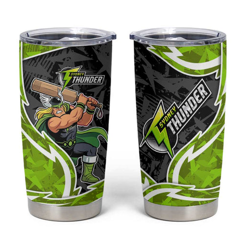 Sydney Thunder Tumbler Cup Flaming Lightning Storm Geometric Sports Mascot Art