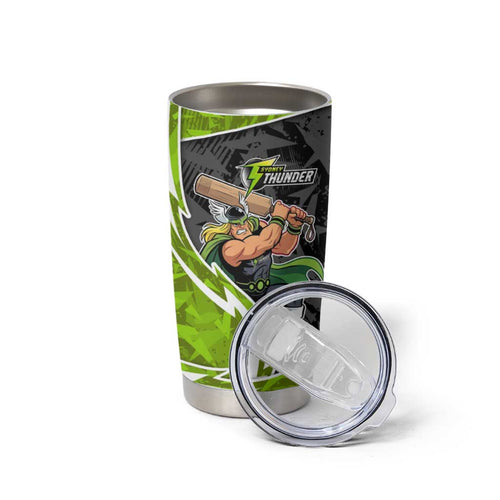 Sydney Thunder Tumbler Cup Flaming Lightning Storm Geometric Sports Mascot Art