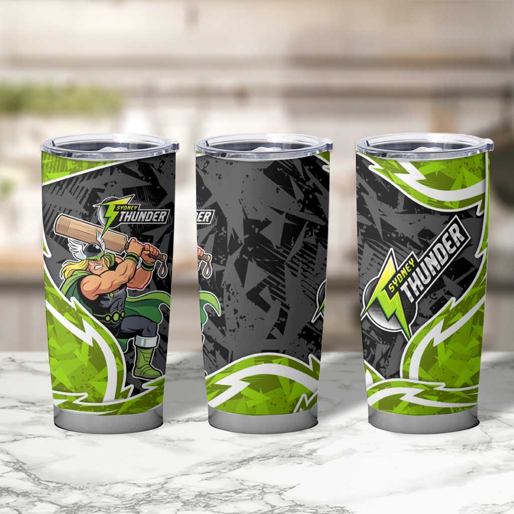 Sydney Thunder Tumbler Cup Flaming Lightning Storm Geometric Sports Mascot Art